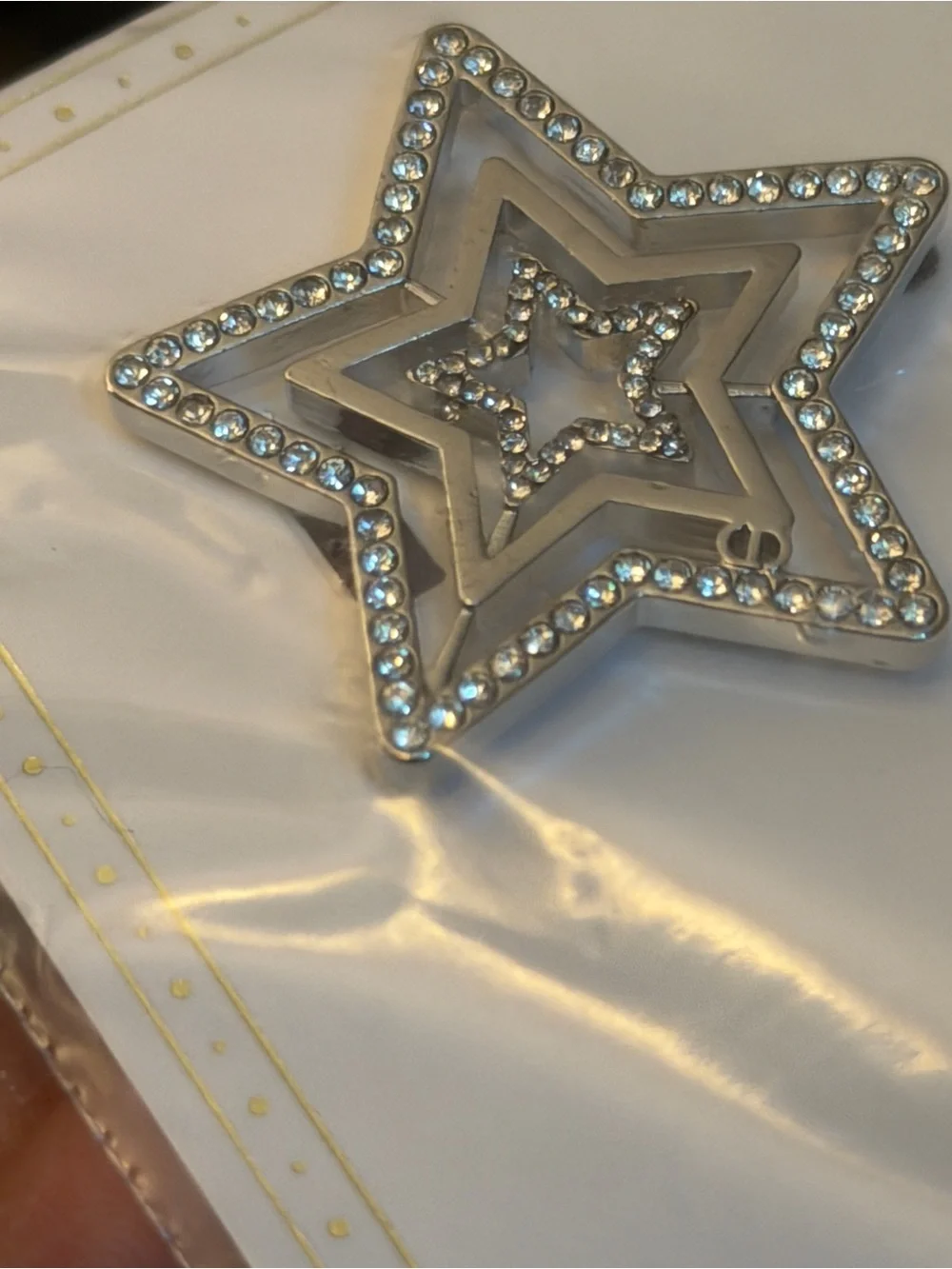 Dior Gold and Silver Crystal Star Hair Clips
